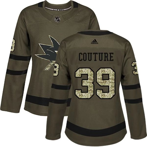 Damen San Jose Sharks Trikot Logan Couture 39 Camo Grün Authentic